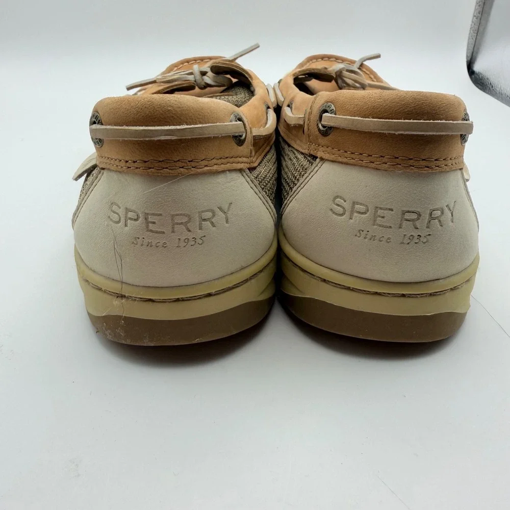 Sperry‎ Top-Sider Angelfish Boat Shoes Leather Mesh Tan Womens 11M Brown